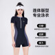 回力泳衣女连体游泳衣2025新款遮肚显瘦保守泡温泉大码泳装14083HZ 黑糖波光【泳镜两件套】 2XL （建议体重125-140斤）