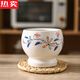 Yishan German imported high-quality ceramic garlic pounder household manual old-fashioned garlic mortar peeling garlic artifact stone mortar garlic pound spring warm flowers blooming red flowers large garlic pounder