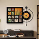 2025 new restaurant high-end decorative paintings light luxury and atmospheric medieval style Bailian LED light with clock wall K12806+PB57 70*70cm painting + 60*60cm wall clock with pendulum f