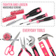 Kezhitu benutzerdefinierte 67-teilige Heimwerkzeugset Pink Women's Home Tool Box Pink Zange Schraubenschlüssel DT9720p