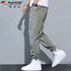 Pantalones de pájaros carpinteros (Tucano) Pantalones casuales de hombres Pantalones de primavera y verano Pantalones de seda de hielo Pantalones transpirables Harun Working Men's Light Green 32