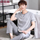 Yu zhaolin pyjamas masculin coton pur coton pantalon à manches courtes adolescents masculins minces de vêtements de maison d'été pour hommes à la maison 9921 l (170 tailles) recommandés de porter du poids 120-140