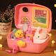 Andere glückliche Hühnerzucht House Simulation Haustier Little Yellow Chicken Toy Girl House 4 Kinder 5 Geburtstag Geschenke Junge süße Kanincheninduktion Version Plüsch Handtasche Induktion klein