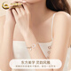 Chinese gold broken silver bracelet S silver agate Hetian jade Ping An buckle birthday gift for wife gift for girlfriend gift for birthday [Jingsuda] 925 silver white chalcedony silver bracelet