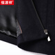 Hengyuanxiang wool double-sided denim coat windbreaker with cashmere woolen jacket lapel coat Navy blue 175/92A