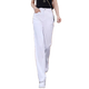 皮尔卡丹白色窄版阔腿牛仔裤女春夏2025新款薄款女裤高腰显瘦休闲直筒裤子 白色9921 S 【推荐80-95斤】