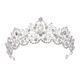 Haiyiduo Braut Krone Tiara Luxus atmosphärische Strasskrone Stirnband Europäische Hochzeit Erwachsener Zeremonie Geburtstag Super Fairy Accessoires Frauen Braut Strasskronstirnband [Silber]