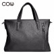 French COW briefcase men's bag business handbag men's fashion casual large capacity business bag C-9808 black