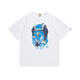 Bape schwer kurzärmelige T-Shirt Affe Mann Kopf rund Hals Tarnung gedruckte Buchstaben reine Baumwollmänner und Frauen Sommerhai Trendy Marke 5012 Black M 120jin [Jin gleich 0,5 kg]