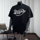 Jinrenchu 2025 Été Nouveau American Star T-shirt lourd à manches courtes Ins Ins Round Round Col Top polyvalent M7 Black à manches courtes 733 S