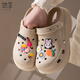 She enjoys hole shoes for women's beach shoes sandals thick sole heightened outer wear slippers TF249 Khaki 37/38