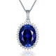 Fat Donglai same style sapphire pendant oval tanzanite necklace pendant women's clavicle silver rose gold (main stone 8X10mm) without chain