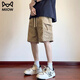 Katze Künstliche Shorts Herren Sommer 2025 Neue Eis Silk coole lässige glassische Straße Hosen Herren trendig vielseitig Fünf-Punkte-Hosen DK701 GREEN + DK701 KHAKI XL