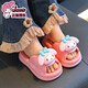 Children's Sandals Sanrio Girls Summer Cartoon Cute Non-Slip Indoor Bath Soft Soled Parent-Child Kuromi Slippers Pink Hello Kitty (Upgraded Eco-Friendly Material) 12 Size 36/37 (Suitable for 35/36 Feet)