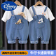 Disney Baby Denim Saut-salles Suite printemps et automne Anise Baby Automn Suit Two-Piece Set Men and Women Childre