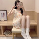 Langsha (Langsha) gewebter Hosenträger-Pyjamas für Frauen im Sommer 2025 Neues japanisches süßes loses Mädchen Sommer-Kleidungsstück Set 841-23 2xl [135-160Jin [Jin ist gleich 0,5 kg]]