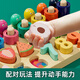 喆湘德国品质儿童数字玩具0-3岁宝宝形状配对玩具拼图婴幼儿木质玩具 蒙氏五合一水果配对板+八音琴+扭