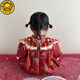 G.duck little yellow duck new baby girl one-year-old one-year-old one-piece dress Chinese style baby 100-day banquet to celebrate birthday red + cloud shoulder (regular style) 90cm 90 (recommended 20-22Jin Jin is equal to 0.5 kg)