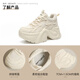 ZHR dad shoes for women with thick sole height-enhanced versatile women's shoes retro casual shoes for women G728 beige 35