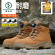 Woodpecker brand young and middle-aged men's work shoes labor protection hiking shoes knob shoes men's shoes button shoes rotating buttons anti-smashing and stabbing 0006 black 36