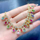 Fujiu Tourmaline naturelle + saphir coloré + apatite + tanzanite + collier en cristal rangée Seiko 925 incrustation en argent