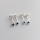 ISLANDIO natural tanzanite 3mm sapphire earrings London blue topaz mini sterling silver ears for women Tanzanite 3mm | silver pair