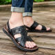 
New summer sandals for men's outdoor beach shoes, anti-slip soft sole outdoor two-purpose sandals waterproof casual shoes, brown Ou689 upgraded model 40 [only one size smaller]
