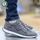 Woodpecker men's shoes 2025 spring new leather casual shoes fashion trendy soft sole one-foot driving shoes men's sports shoes AW9906 blue cloth style 38 small size / big size