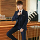 ROMON Men's Casual Small Suit Korean Style Slim Groom Wedding Dress Trendy Handsome Small Suit Jacket Black Suit + Trousers Two-piece Set XL 120-138Jin Jin is equal to 0.5kg Wear
