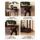 Tengyin Nuevo estante de flores de madera maciza de estilo chino salas de almacenamiento de almacenamiento de piso Balcón Ornamento Mesa de flores Decoración de la planta de la planta Ratry de la maceta de múltiples capas [Imagen principal-extendido] Combinación alta y baja-Color de nogal
