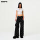 SMFK Cross Classic Wide-Leg Jeans rétro Retro lâche décontracté et polyvalent Xu Jingyun même style PD005BJ / BG / LG / CW Black Garden M