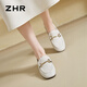 ZHR loafers women's spring and autumn commuting style flat-sole leather shoes women's soft-faced single shoes women AH653 beige 39