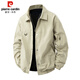 Pierre Cardin jacket men's spring and autumn trendy loose casual jacket men's lapel work jacket men's black XL