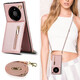 Tongru Wall Carte Crossbody applicable pour Huawei Mate40e Case mobile Lanyard P30Pro Carte Sac + STRAP M20 FEMME P40 Black iPhone13mini