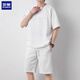 Romon kurzärmelige T-Shirt-Anzug Herren Sommer Dünne trendige kurzärmelige, vielseitige, lose Shorts Zweiköpfige Set MLS-DK719 KHAKI + MLS-TX008 KHAKI XL