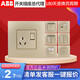 ABB switch socket panel steel frame is made of Yipiao Gold one-open two-open light three-hole 16A household package two-open single control AU10253-PG