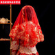 Red Veil Bride Durchscheinende Hochzeit Hochzeitsschleier chinesischer Stil Hochzeit xiUhe Kleidung Xipa Mesh Blick Maske Red Phantom 100*100 cm