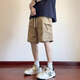 Jeanswest Workwear Shorts Herren Sommer 2025 Neue Ice Seide coole lässige glasende Hosen Herren-Trendy-vielseitige Fünf-Punkte-Hosen DK701 Grüne Größe (110 ~ 130jin [Jin gleich 0,5 kg] tragbar))