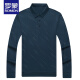 Romon-T-Shirt Langarmer Männer 2025 Frühling und Herbst neuer Stil mittleren Alters im mittleren Alter Casual Herren Kleidung reguläre Daddy T-Shirt Polo Shirt Navy 826 L 170 Vorschläge [120-140jin [Jin gleich 0,5 kg]]]