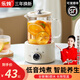 Le Stew Health Pot Full Glass Teapot Constant Temperature Kettle Health Kettle Mini Flower Teapot Health Cup Electric Stew Cup Electric Cup Office Cup 0.6L Health Pot Mechanical Model