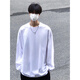 NYING American heavyweight pure cotton right shoulder long-sleeved T-shirt for men 25 spring and autumn new trendy casual large size loose top black XL (125-145Jin Jin equals 0.5 kg)