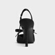 CHARLES&KEITH缎面蝴蝶结尖头高跟凉鞋女CK1-60361556 BLACK TEXTURED黑色纹理 34