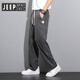 JEEP SPIRIT吉普牛仔裤男款夏季薄款潮牌直筒宽松男士冰丝阔腿夏天休闲长 1048灰色 XL 建议135-155斤
