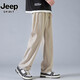 JEEP SPIRIT休闲裤男2025春秋季新款宽松直筒潮流时尚百搭阔腿运动长裤子男 6609灰色 XL 约130-150斤可穿
