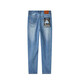 
Jiumuwang [same style in the mall] Men's jeans men with mulberry silk 2025 autumn and summer new cotton trousers JX slim fit version + light blue + JJ1EV15122 30 size 170/74A (2.28) 76cm