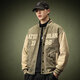 
LAXSESU handsome high street baseball uniform jacket ins trendy clothes spring and autumn loose plus size fat bomber jacket boys green-A160 XL