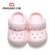 Shepherd boys and children's hole shoes for summer 1-3 years old wear beach shoes soft-soled baby sandals infants and toddlers indoor shoes peach powder 20 sole mark 150/shoe length 14.5cm