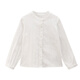 Hajihaji children's clothing spring and autumn children's long-sleeved tops skin-friendly cotton texture girls white shirt simple and high-end original white 160