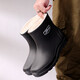Huilijun fixed velvet rain boots fashionable men's integrated molding thickened rain boots autumn and winter outdoor work wear-resistant non-slip rubber shoes for men WZ698 short tube: black [tarp] standard 42 high quality