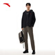 ANTA (ANTA) Water-Repellent Warm Sports Jacket Men's Autumn and Winter Easy-Care Commuting Hooded Environmentally Friendly Training Jacket Windbreaker Plush Velvet Water-Repellent-Classic and Versatile Basic Black-5 L